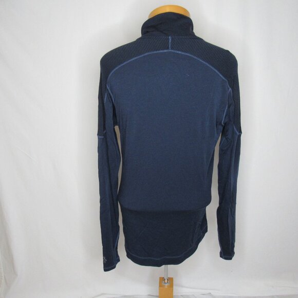 Smartwool Blue 1/2 Zip Merino Wool Baselayer Thermal Men's L Large - Picture 3 of 8